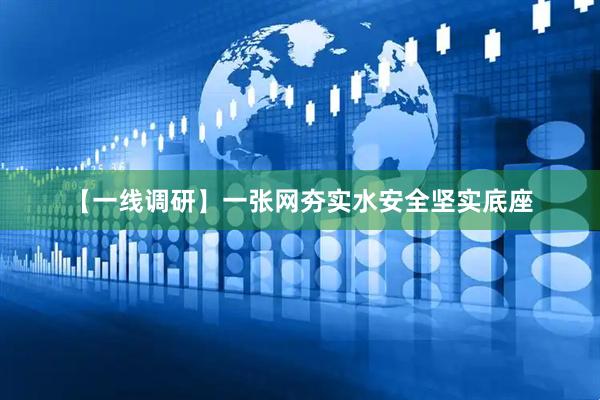 【一线调研】一张网夯实水安全坚实底座